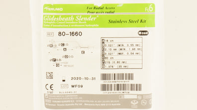 Terumo 80-1660 Glidesheath Slender 6Fr (x)